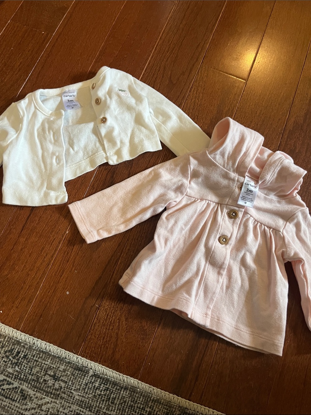 Carter's Cream Cardigan and Pink Hooded Jacket Set